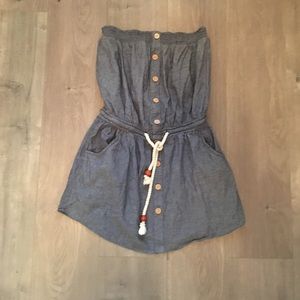 Strapless denim dress
